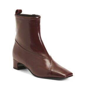 NAPOLEONI Burgundy Made In Italy Leather Booties